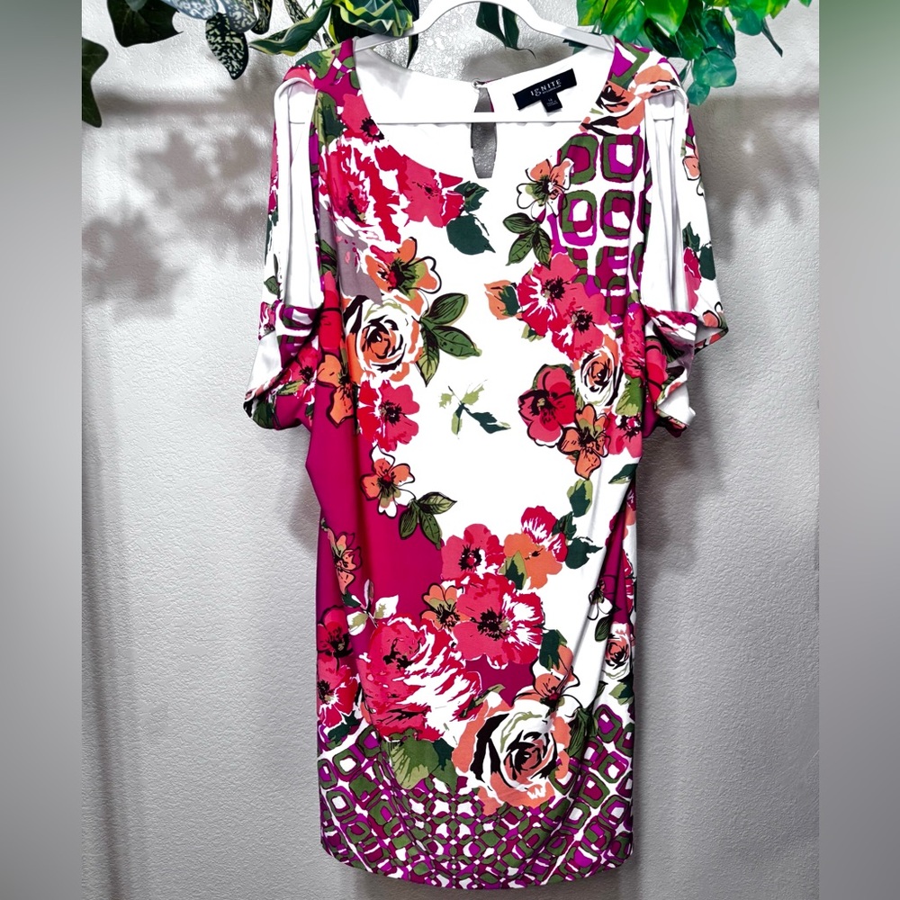 Floral Pink and White Dress Large